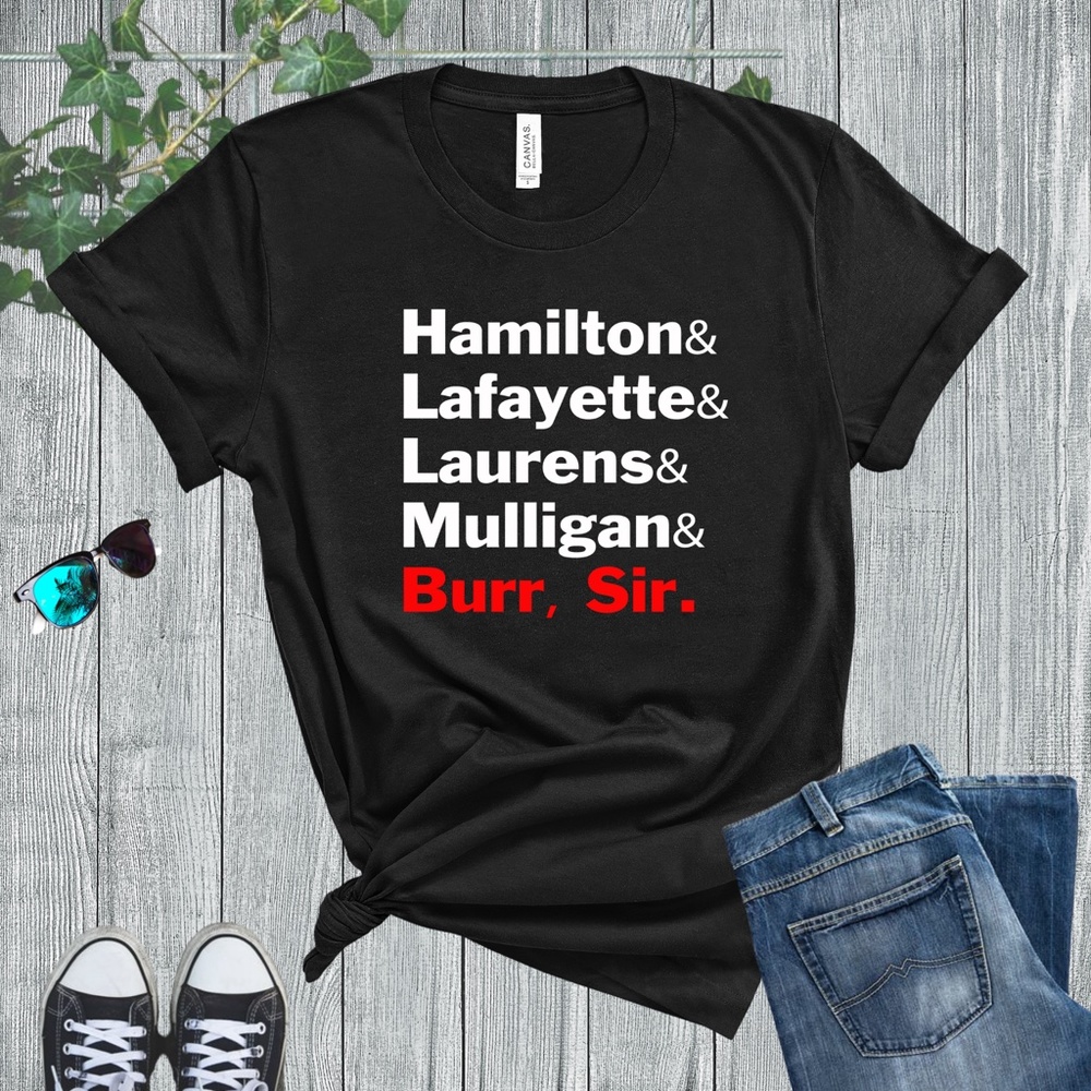 UNISEX Hamilton Lafayette Mulligan,BLACK T-SHIRT